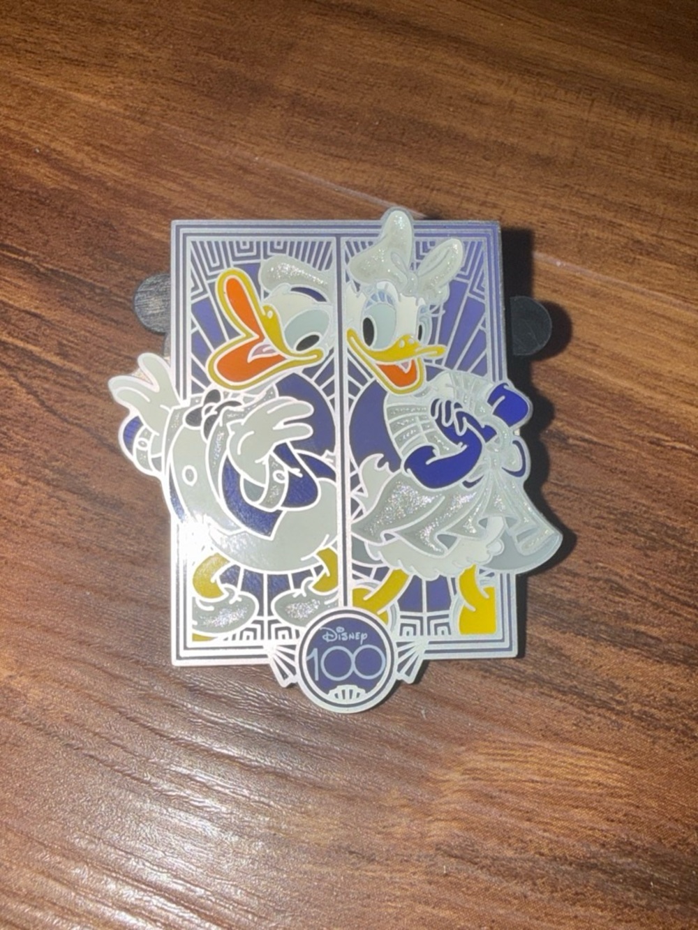 Disney Daisy Duck and Donald Duck Decorative Enamel 100 Anniversary Pin
